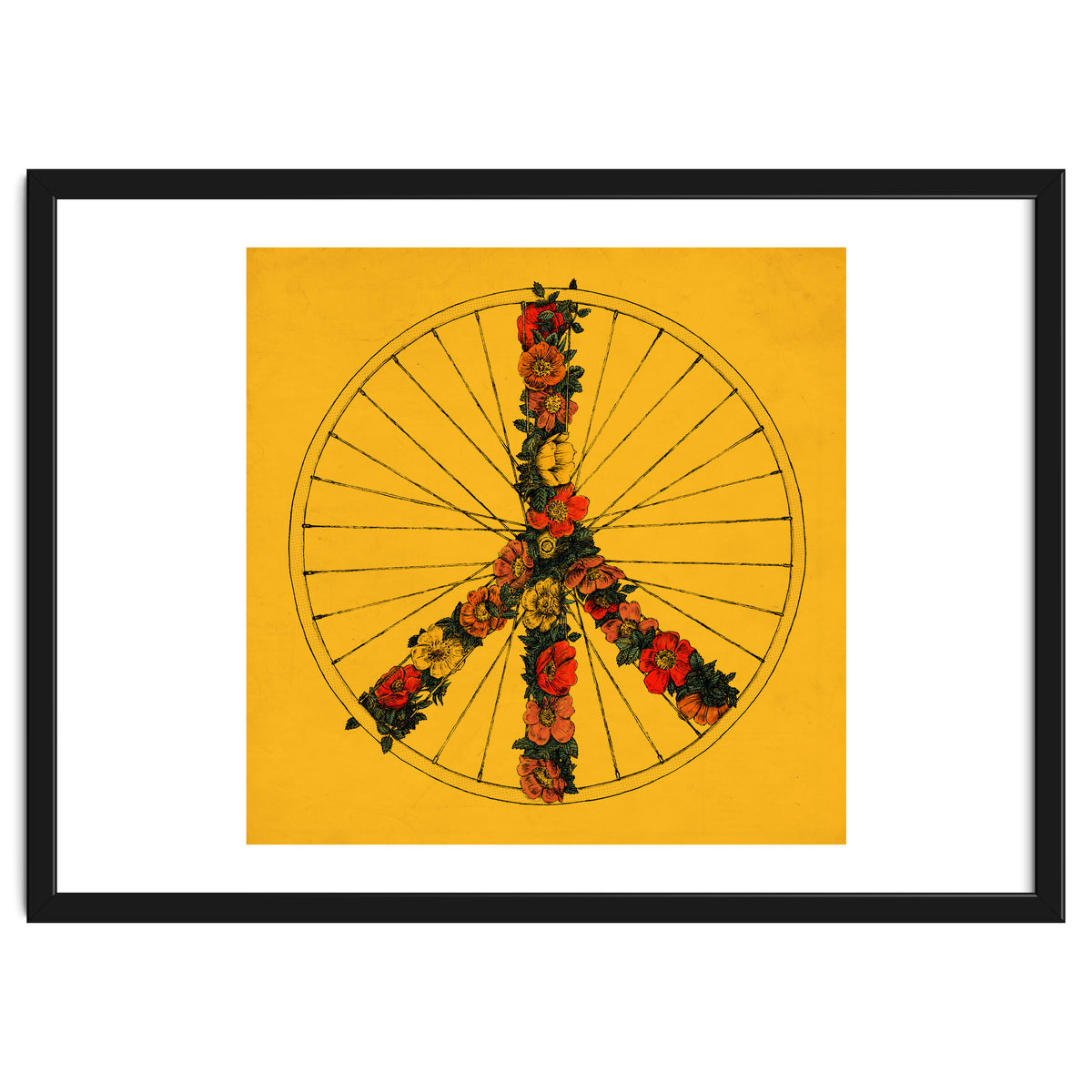 Peace And Bike Yellow