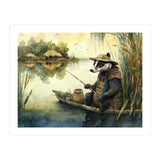 Badger Fishing Watercolor Painting (Print Only) thumbnail