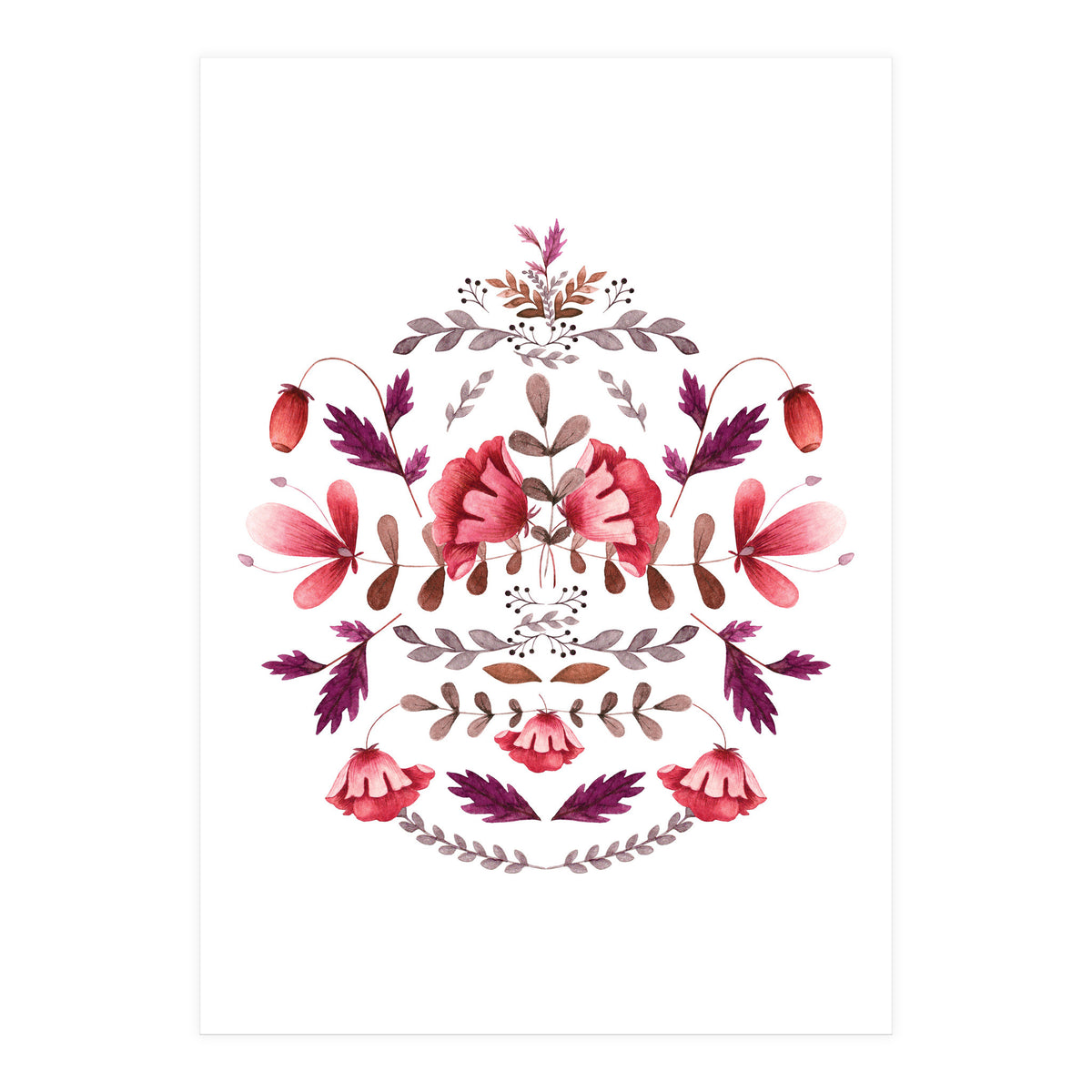 Scandinavian Folk Art Flowers (Print Only)