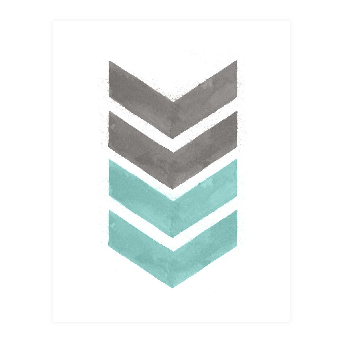 Mint Grey Chevron Print (Print Only)