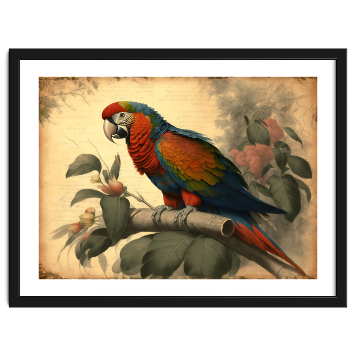 Parrot Vintage Painting