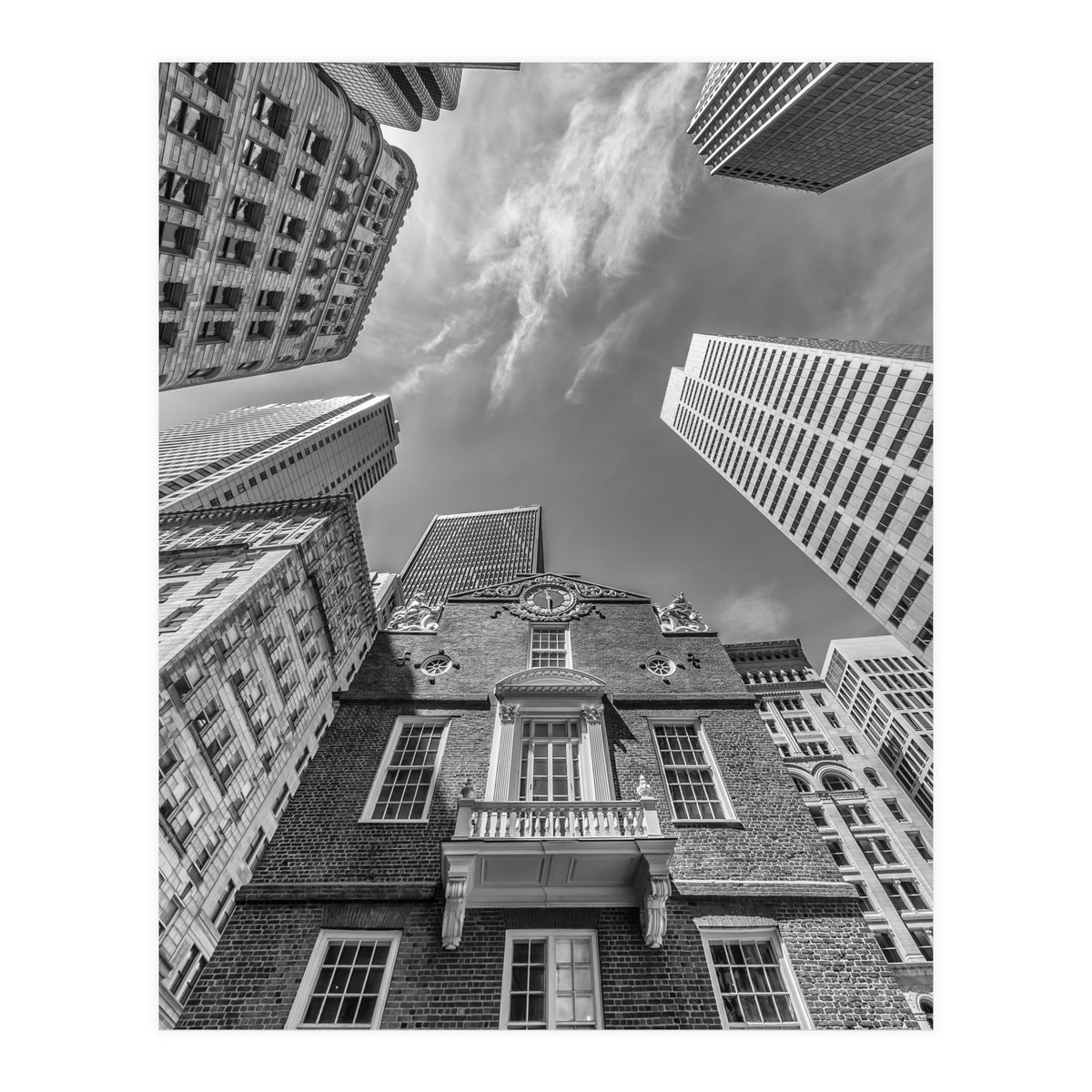 BOSTON Old State House and Skyscraper (Print Only)