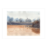 Landscape painting watercolor. Foggy (Print Only) thumbnail