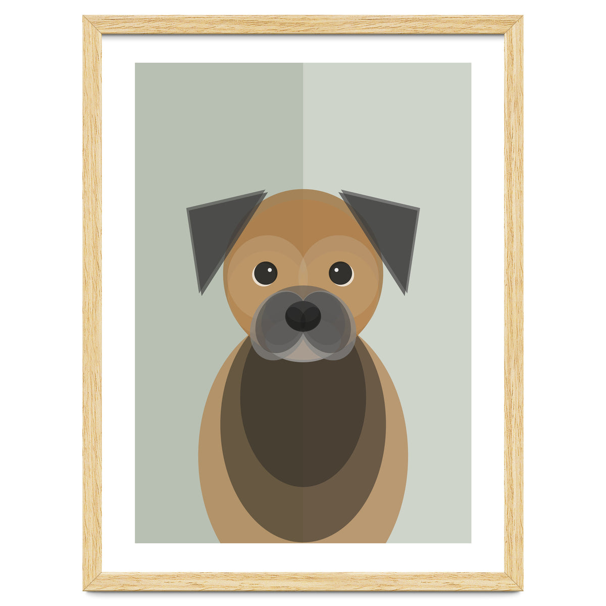Mid Century Geometric Border Terrier Dog