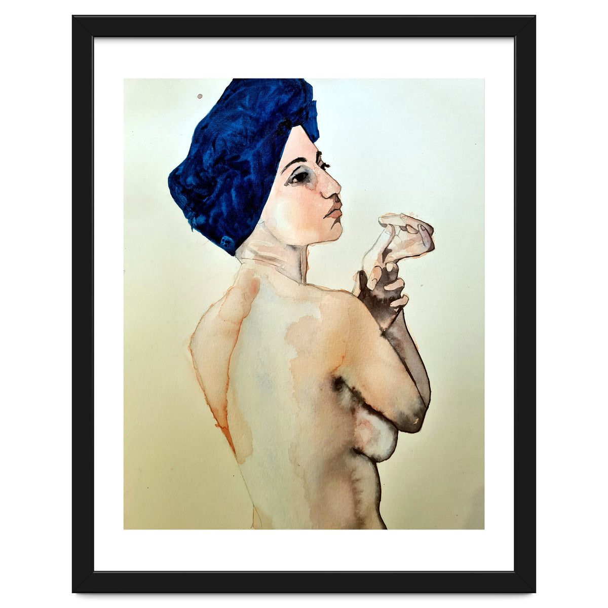 Untitled #89 - Nude in a blue turban