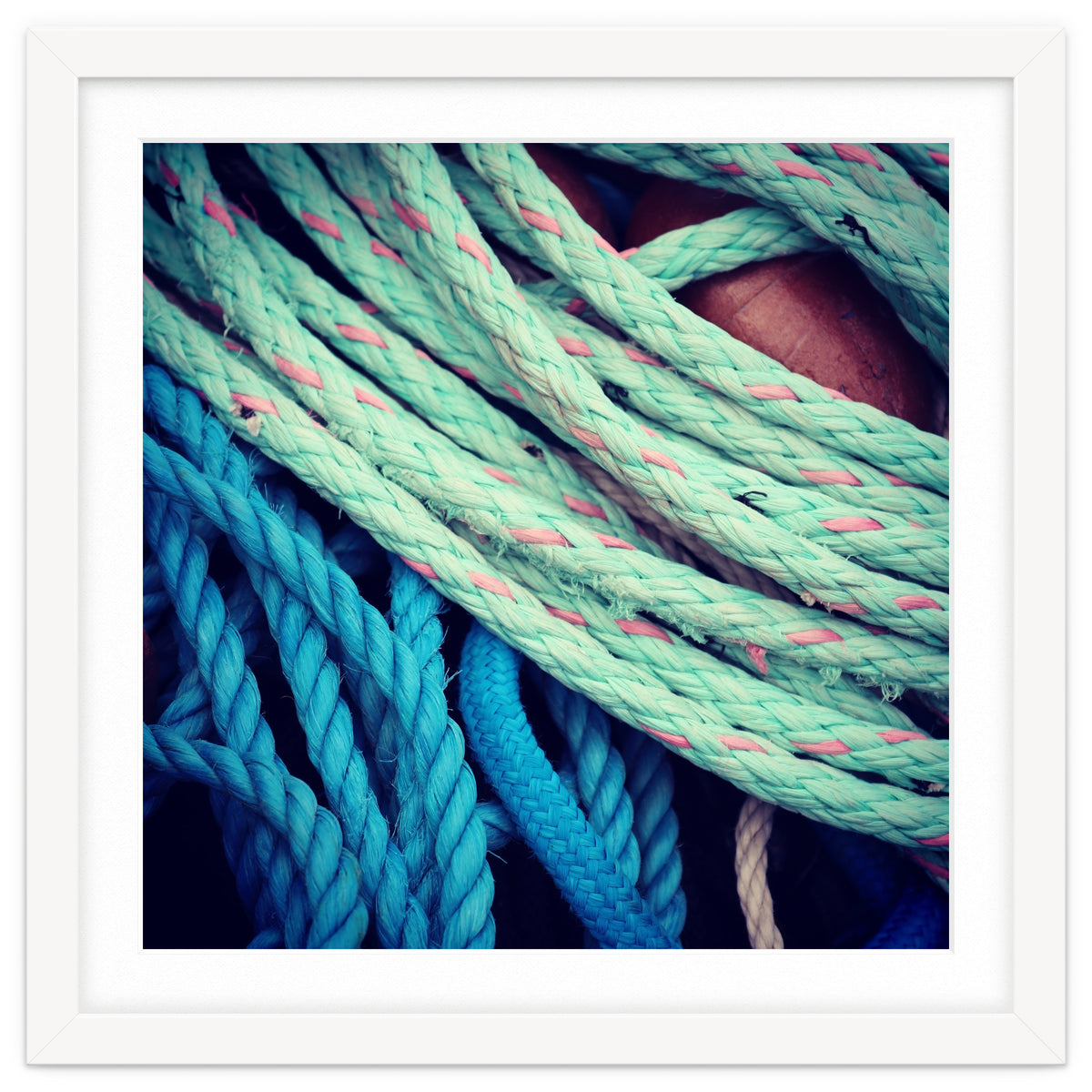 fishing ropes: blue and green