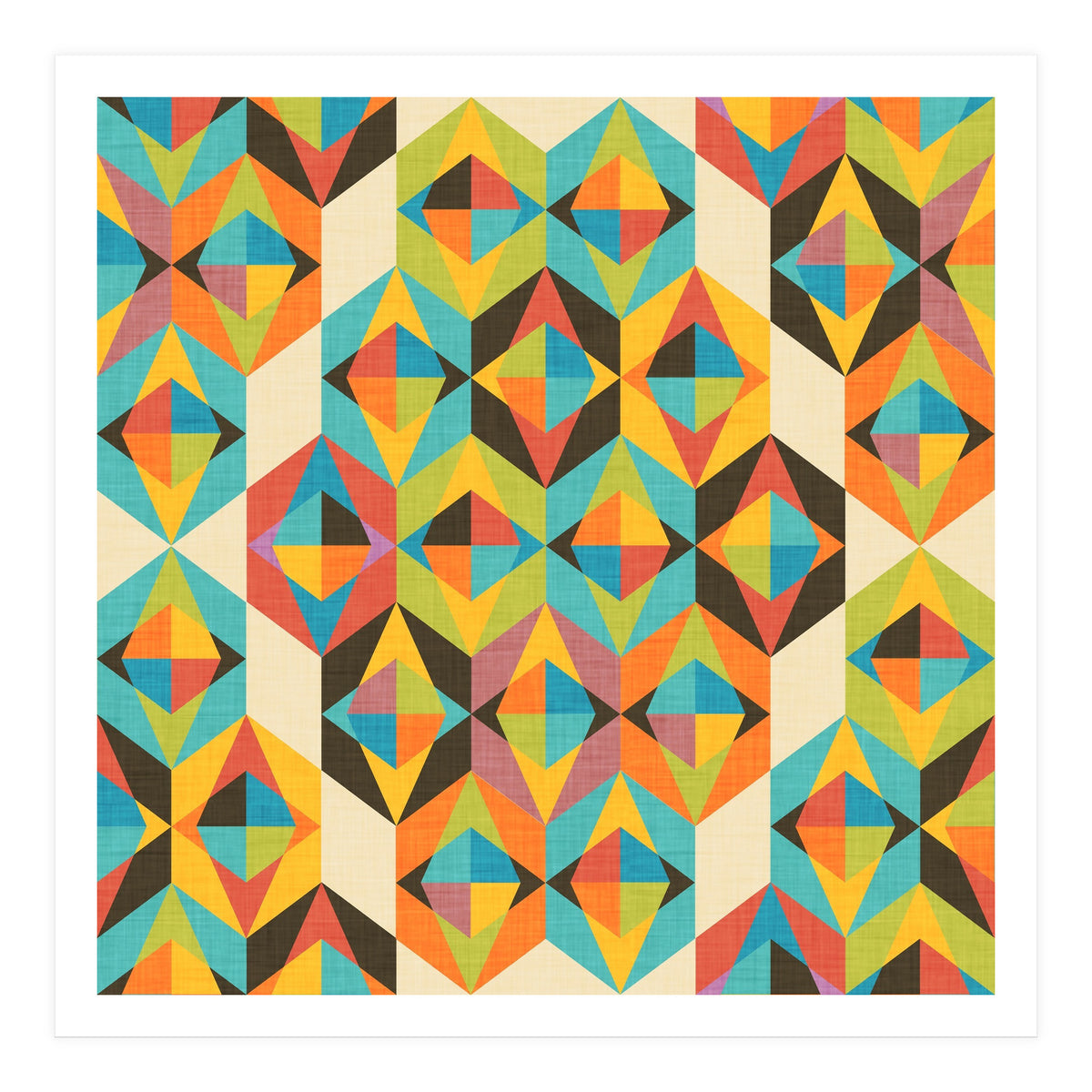 Retro Color Block Kaleidoscopic  (Print Only)