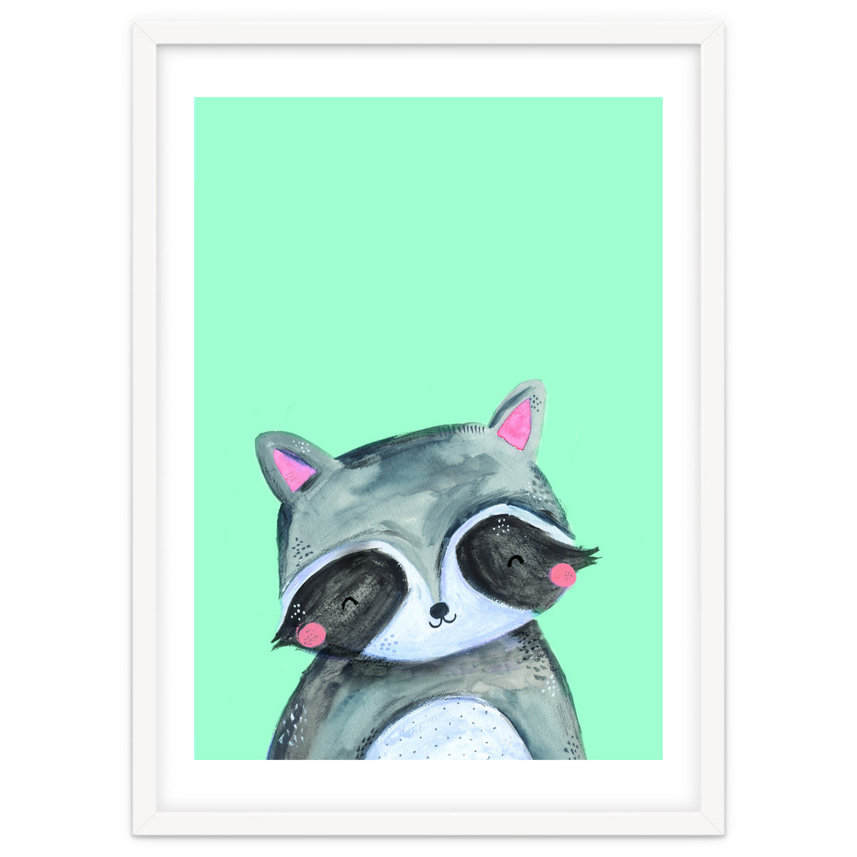 Woodland Racoon On Mint