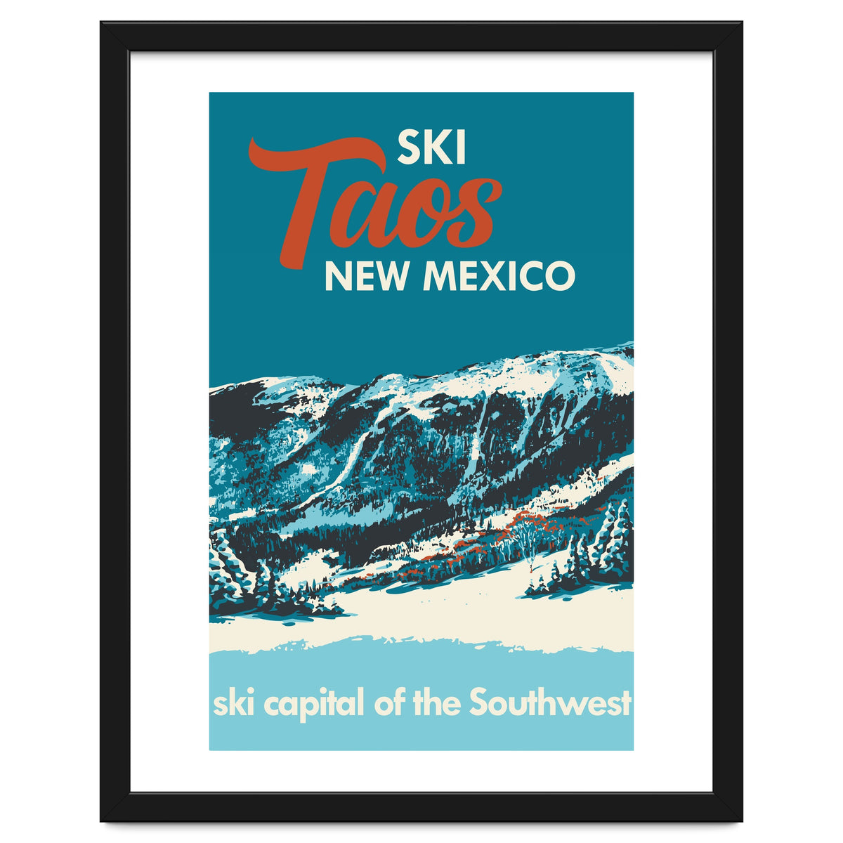 Ski Taos New Mexico vintage poster