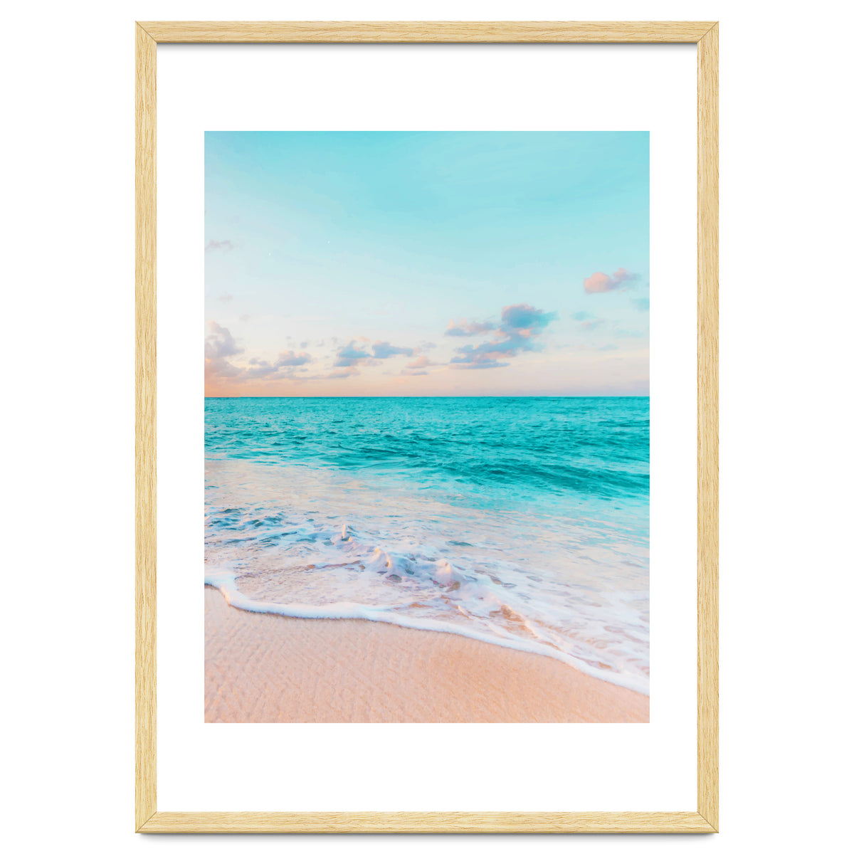 Ocean Bliss, Nature Landscape Sea Travel Tropical, Nordic Luxe Photography Pastel Island Digital