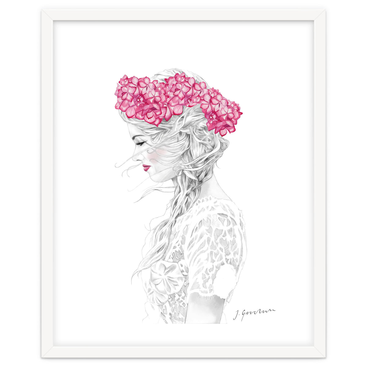 Pink Hydrangea Girl