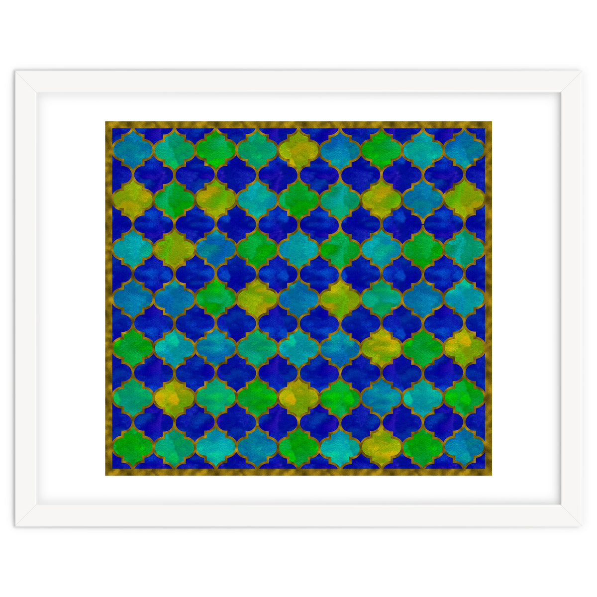 Ocean Breeze - Watercolor Moroccan Lattice