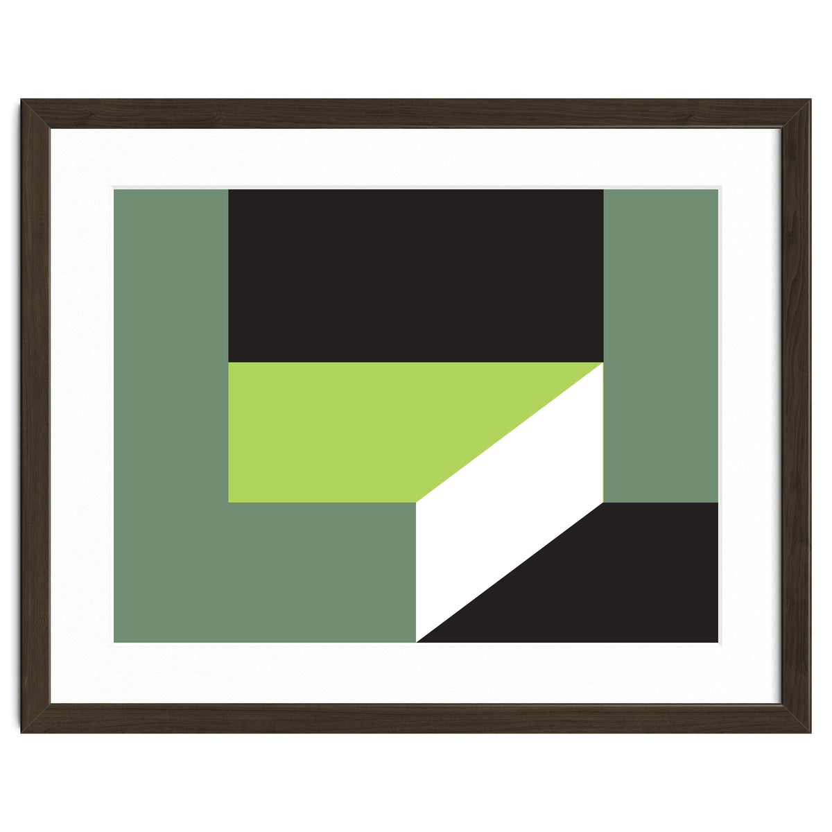 Geometric Shapes No. 83 - lime & grey