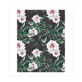 Dark flowery abstract of birds (Print Only) thumbnail