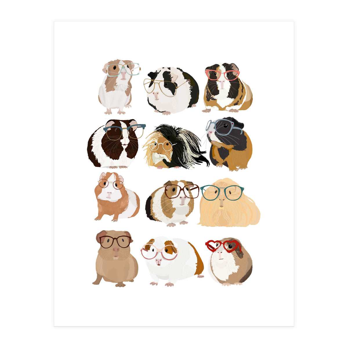 Guinea Pigs in Glasses (Print Only)