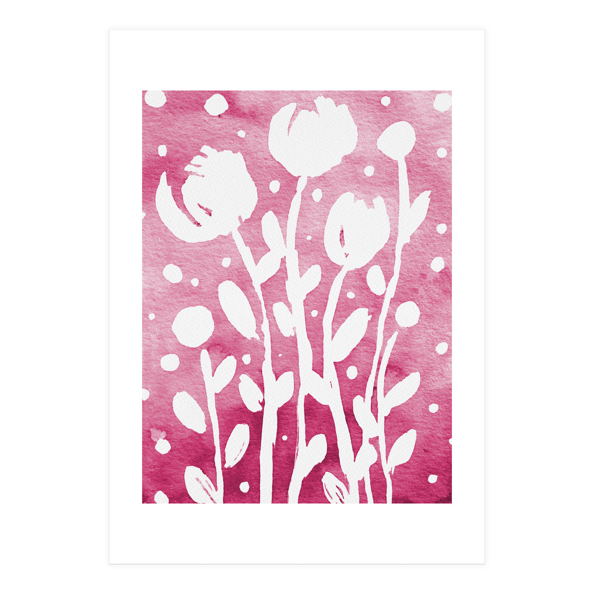 Abstract Flowers Pink (Print Only)