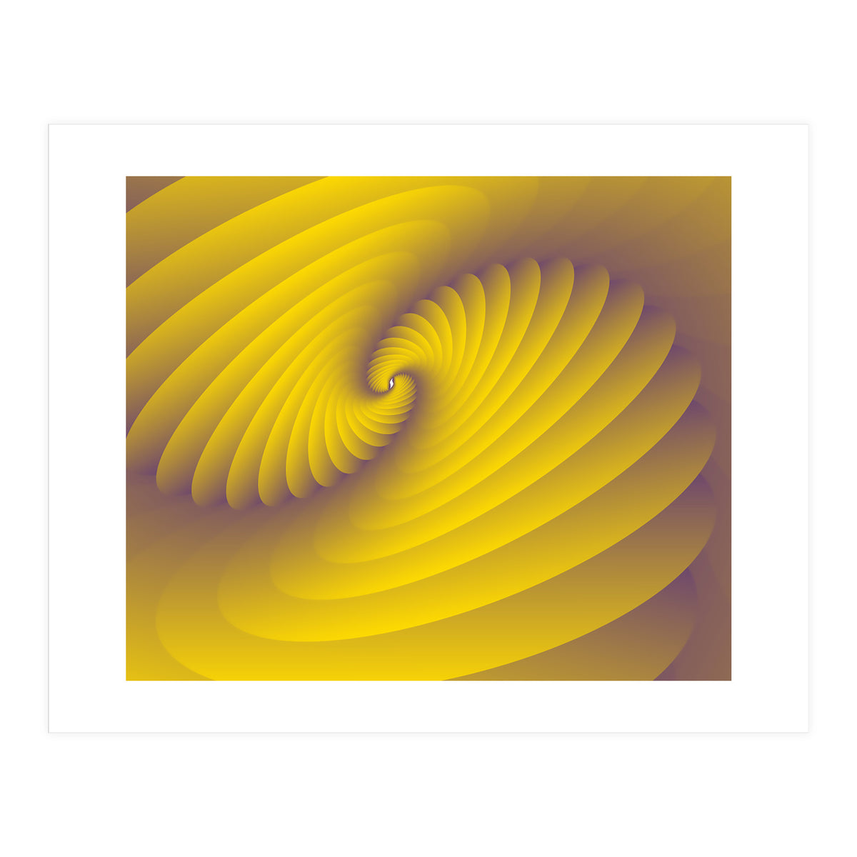 3d Abstract YELLOW Spiral Modern ART (Print Only)