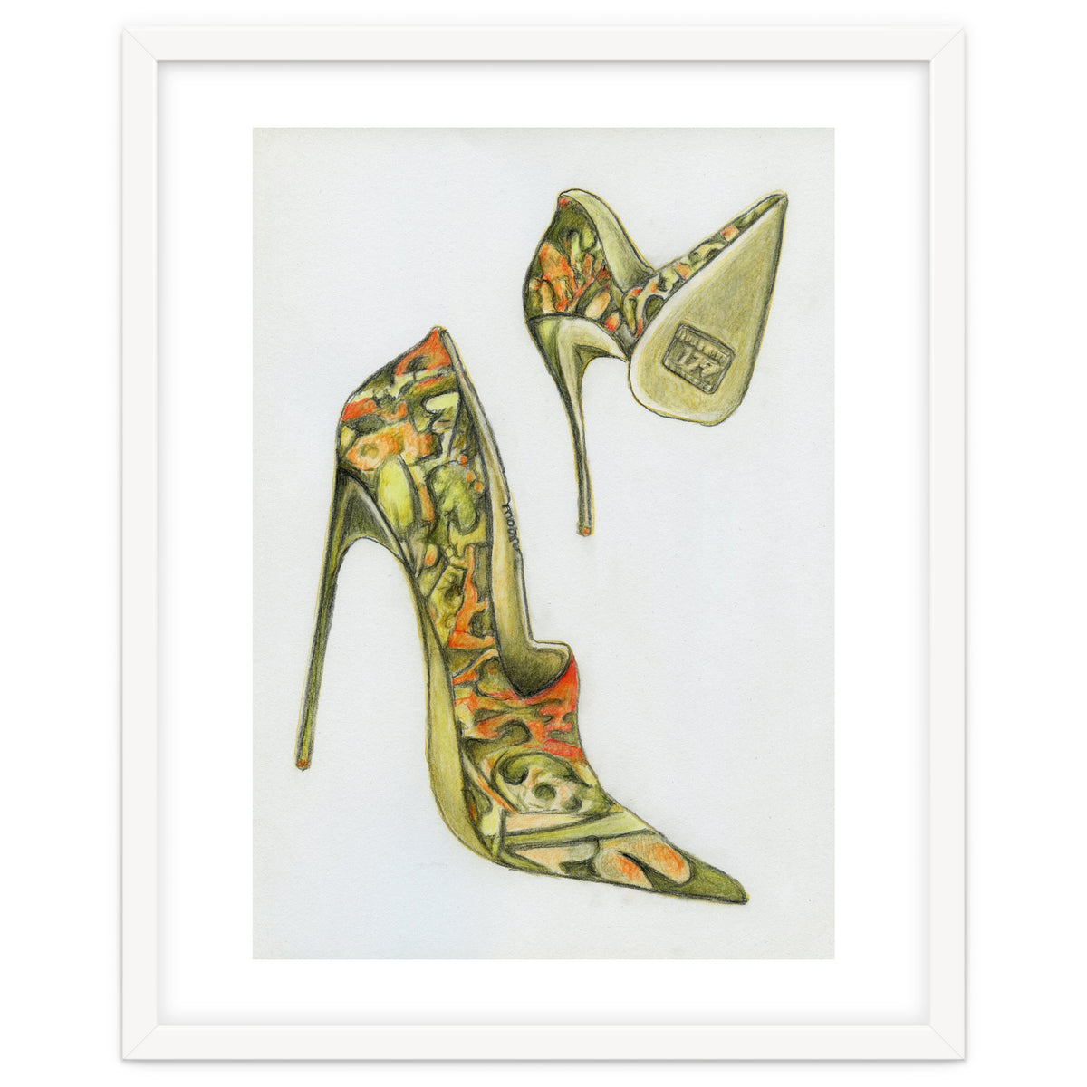 Green stiletto shoes