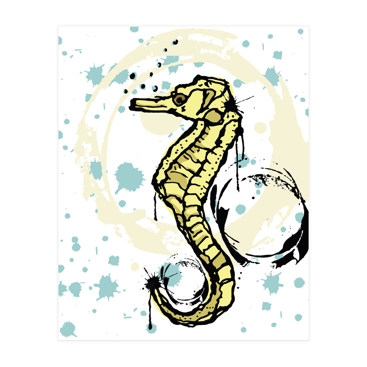 Sea Horse Scribble sketch (Print Only)