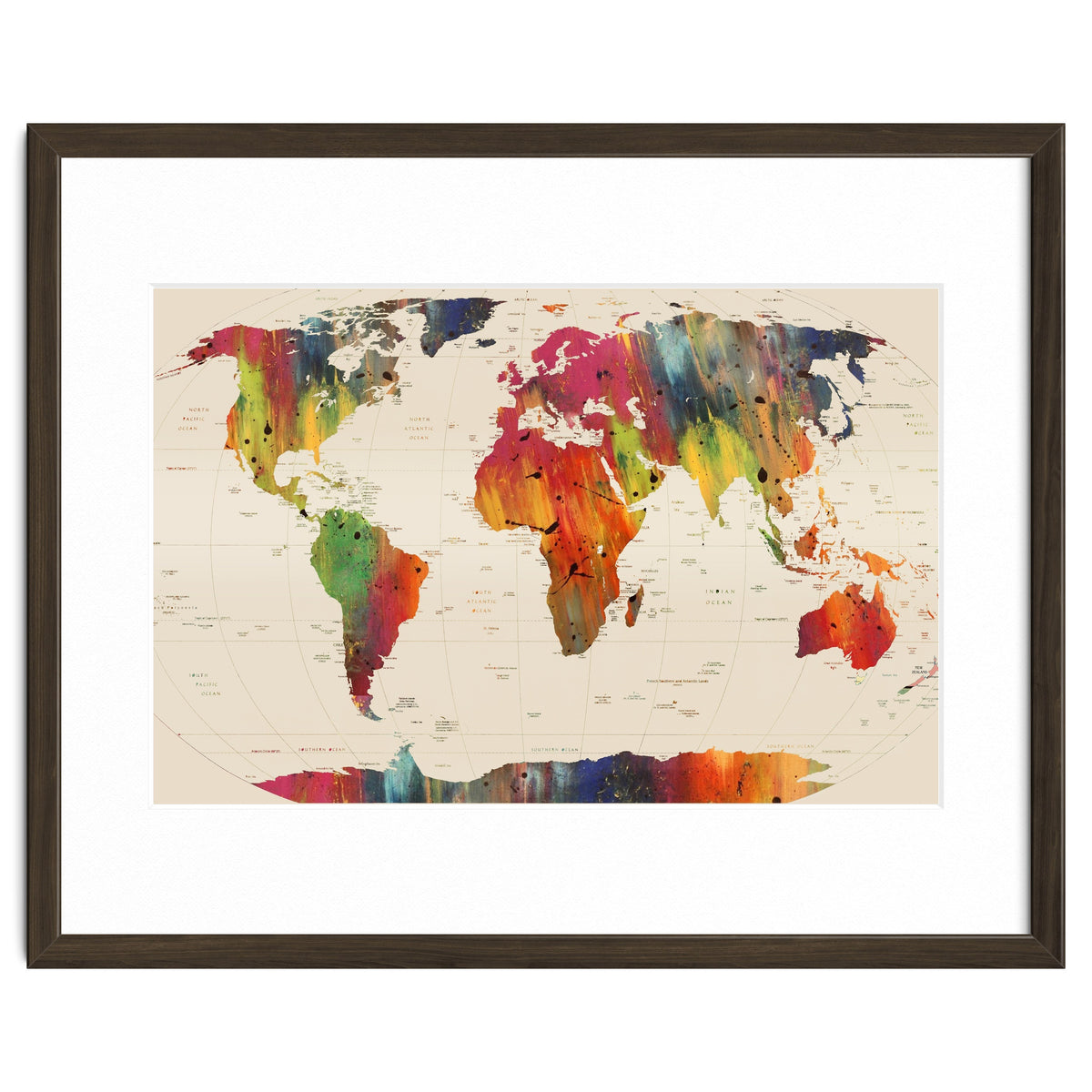 ALLOVER THE WORLD-Painted map