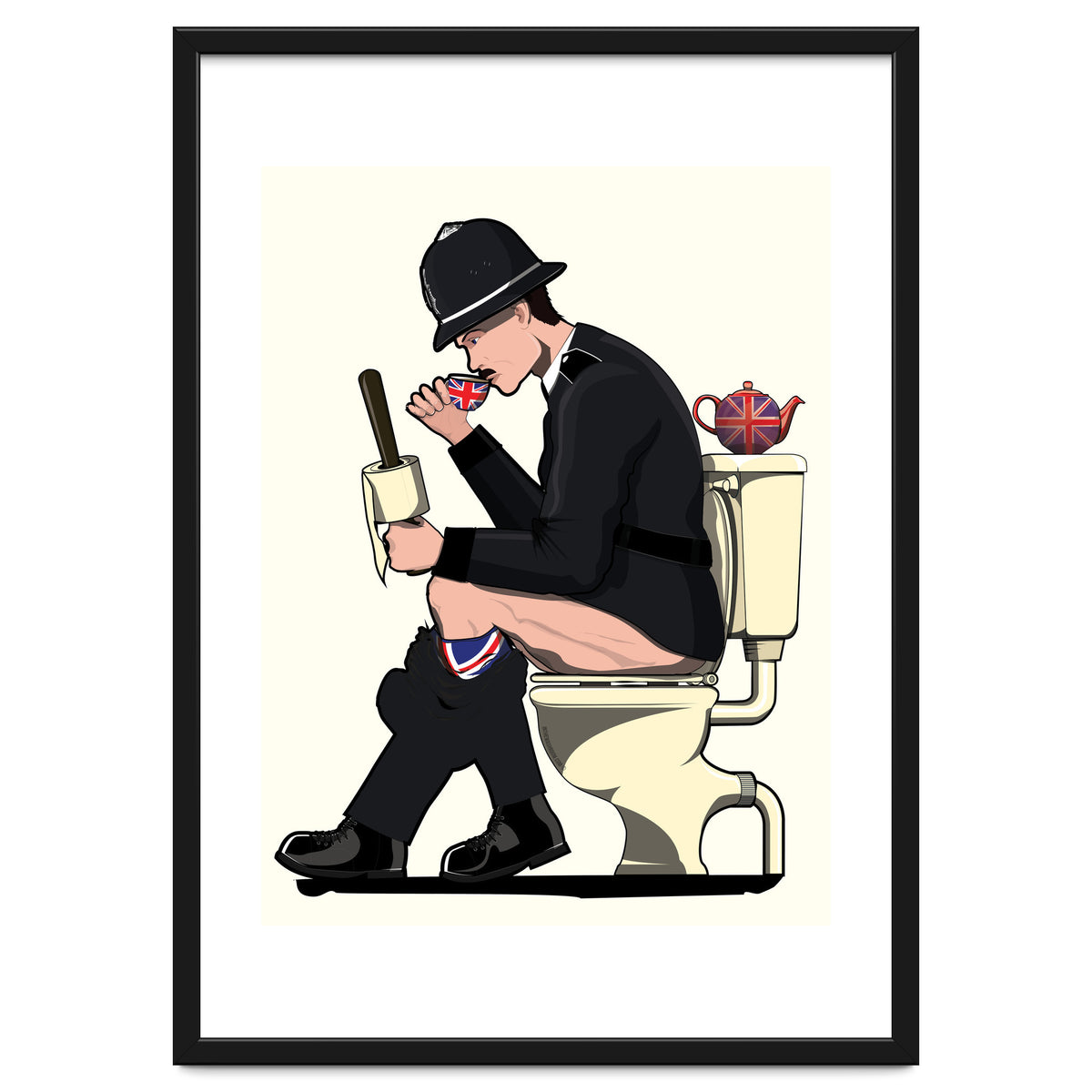 British Policeman on the Toilet, funny bathroom humour