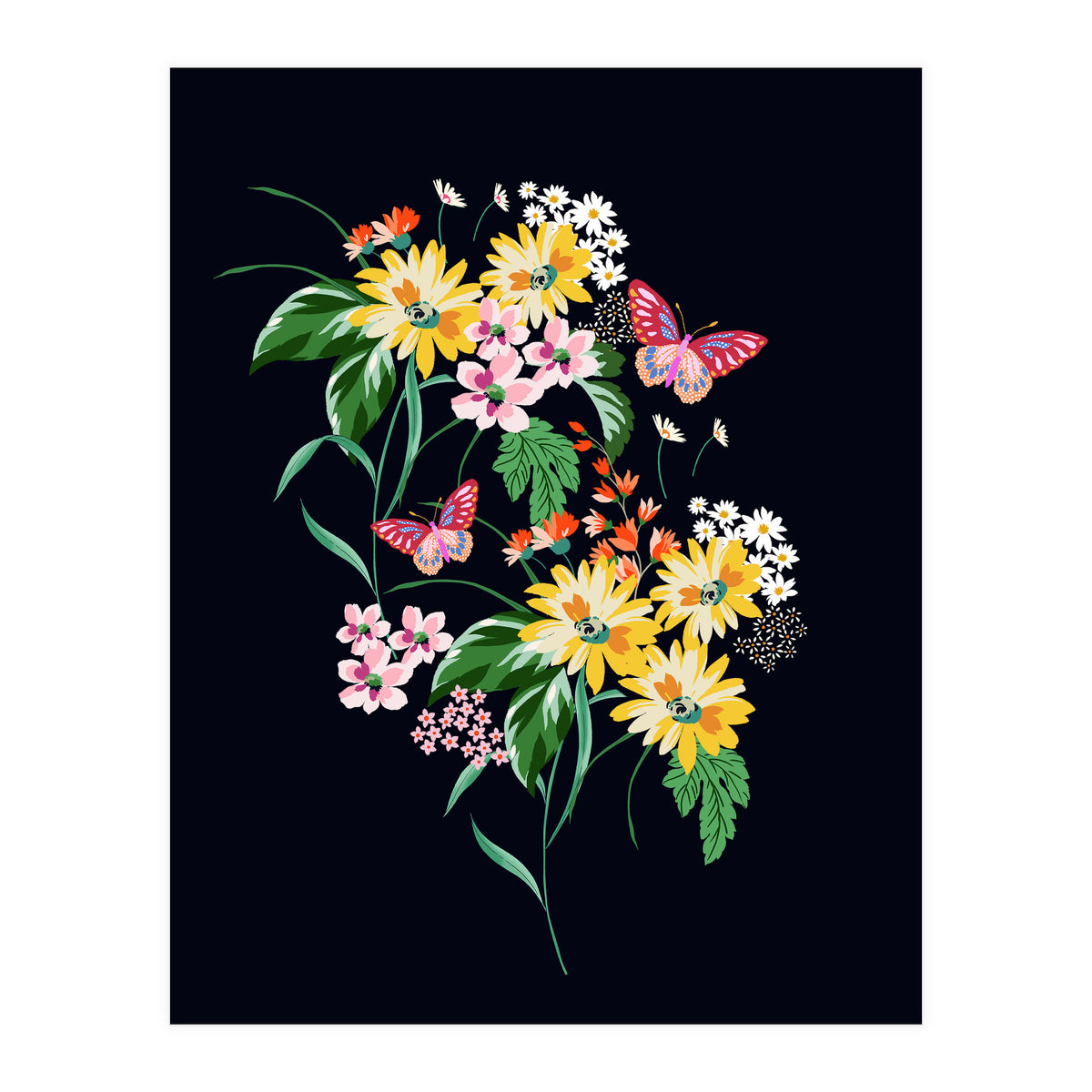 Daisy and butterfly (Print Only)