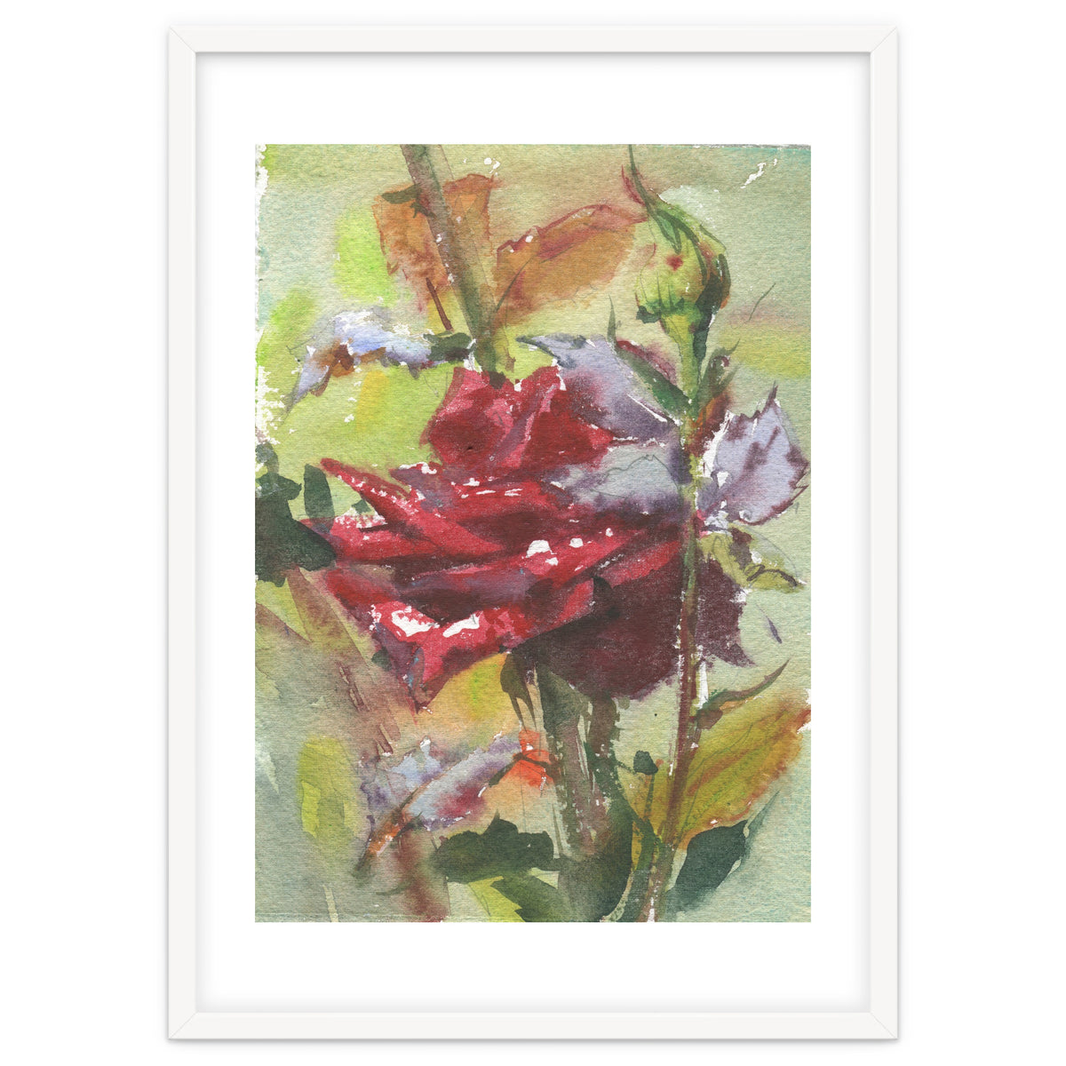 Spice Rose watercolor painting