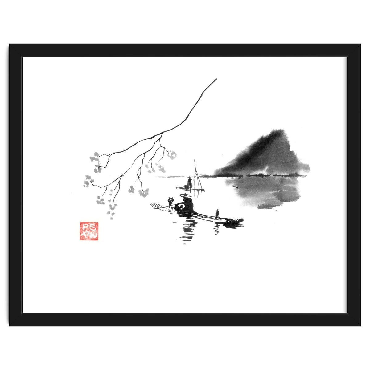 Fishermen on river li