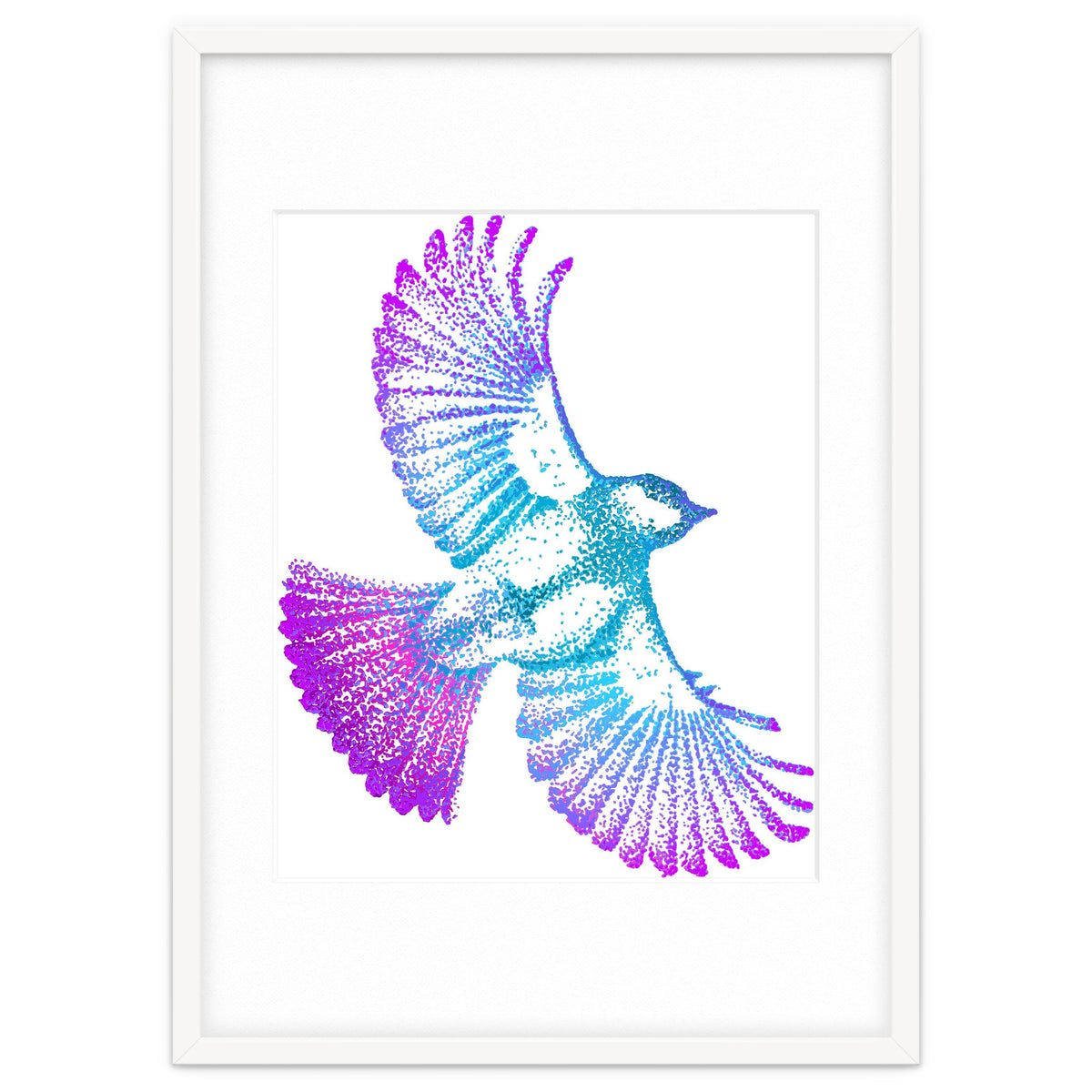 Flying Bird in Electric Blue