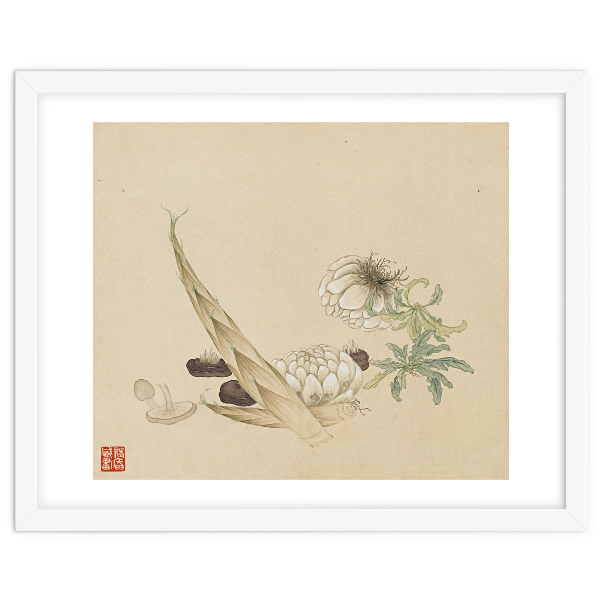 Wang Chengyu ~flowers, Vegetables, Lilies, Bamboo Shoots, Leaves, Mushrooms, Vegetables