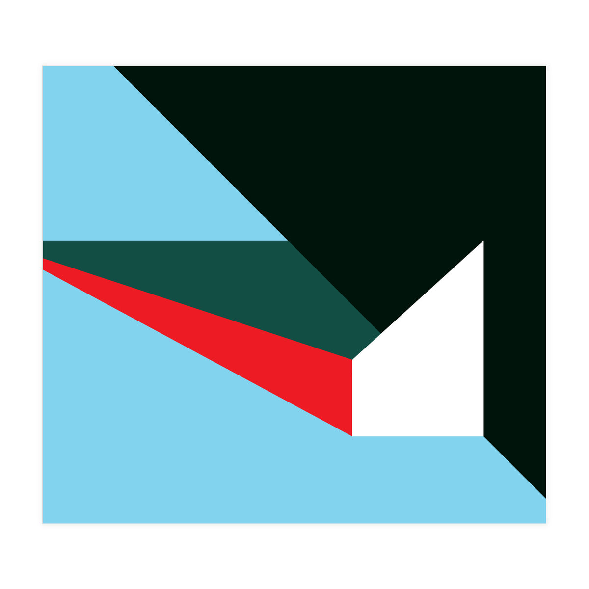 Geometric Shapes No. 45 - red, blue, green & black (Print Only)