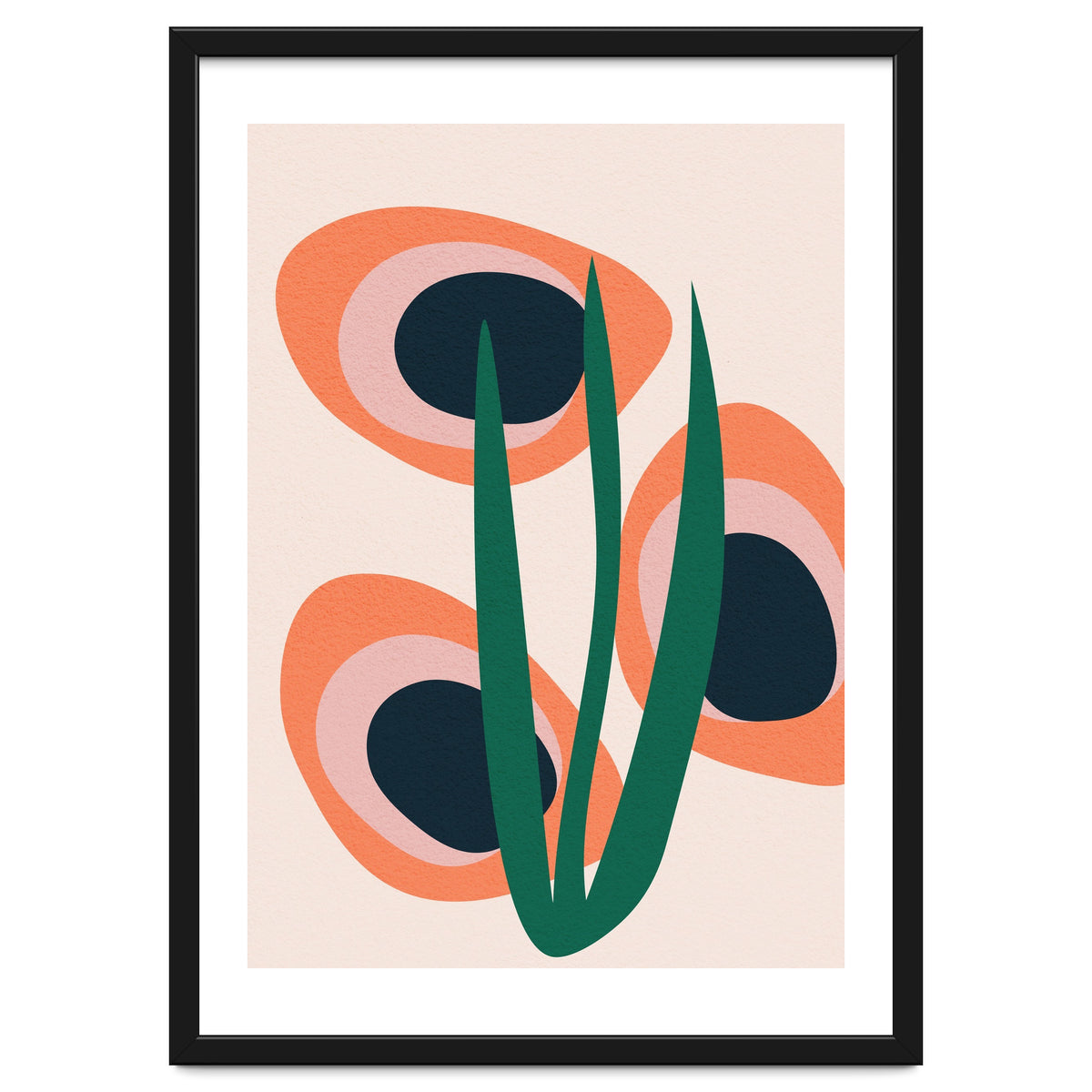 Abstract Mid Century Modern Scandinavian Leaf II