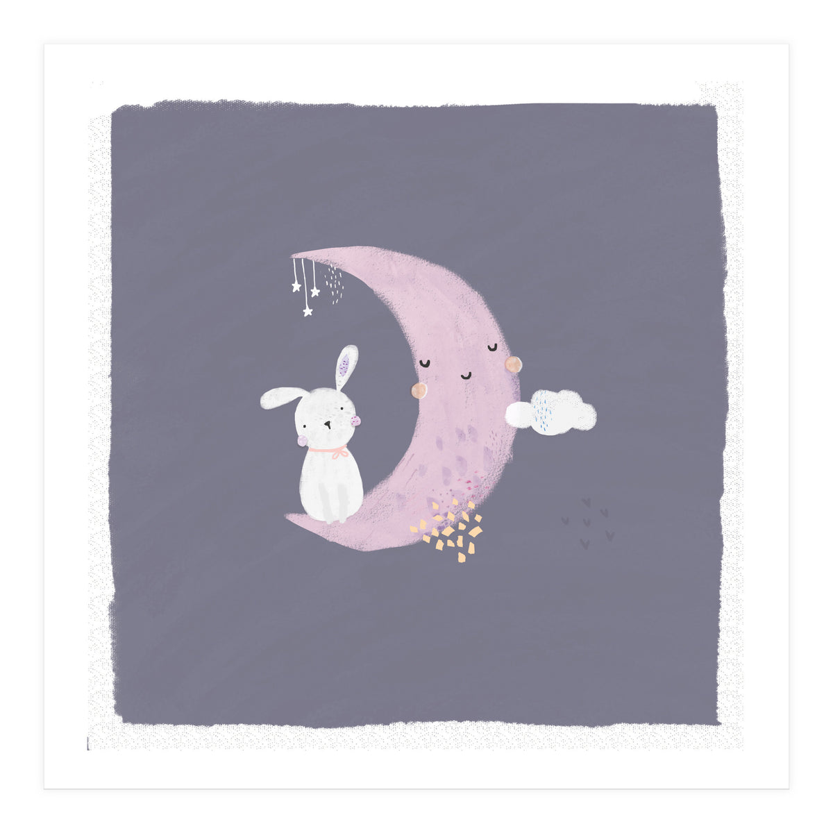 Baby Bunny And Moon (Print Only)