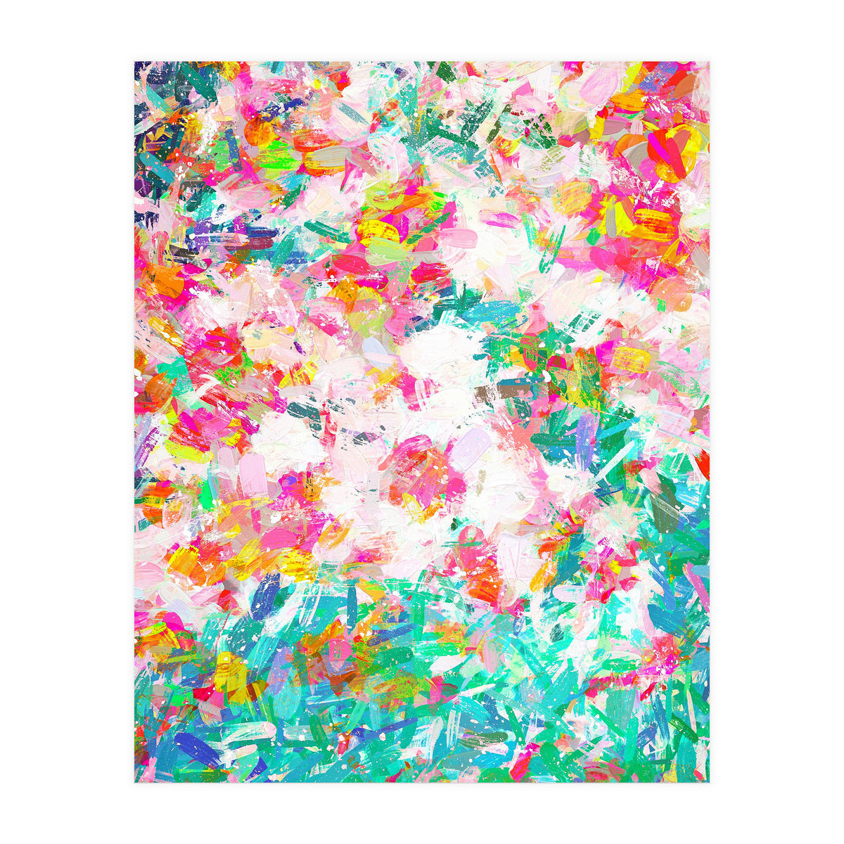 Painted Joy | Abstract Botanical Floral Nature Painting | Spring Meadow Garden (Print Only)