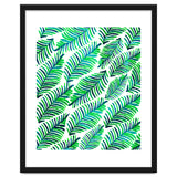 Palm Solace | Tropical Botanical Plants Nature Hand-Painted Watercolor Painting Bohemian Lush Green thumbnail