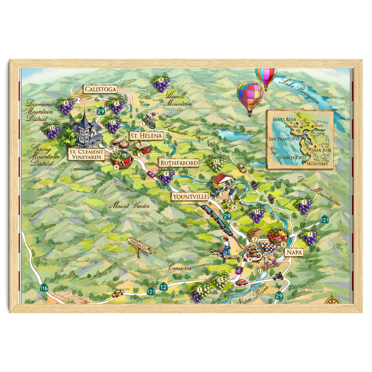 Napa Valley Illustrated Map
