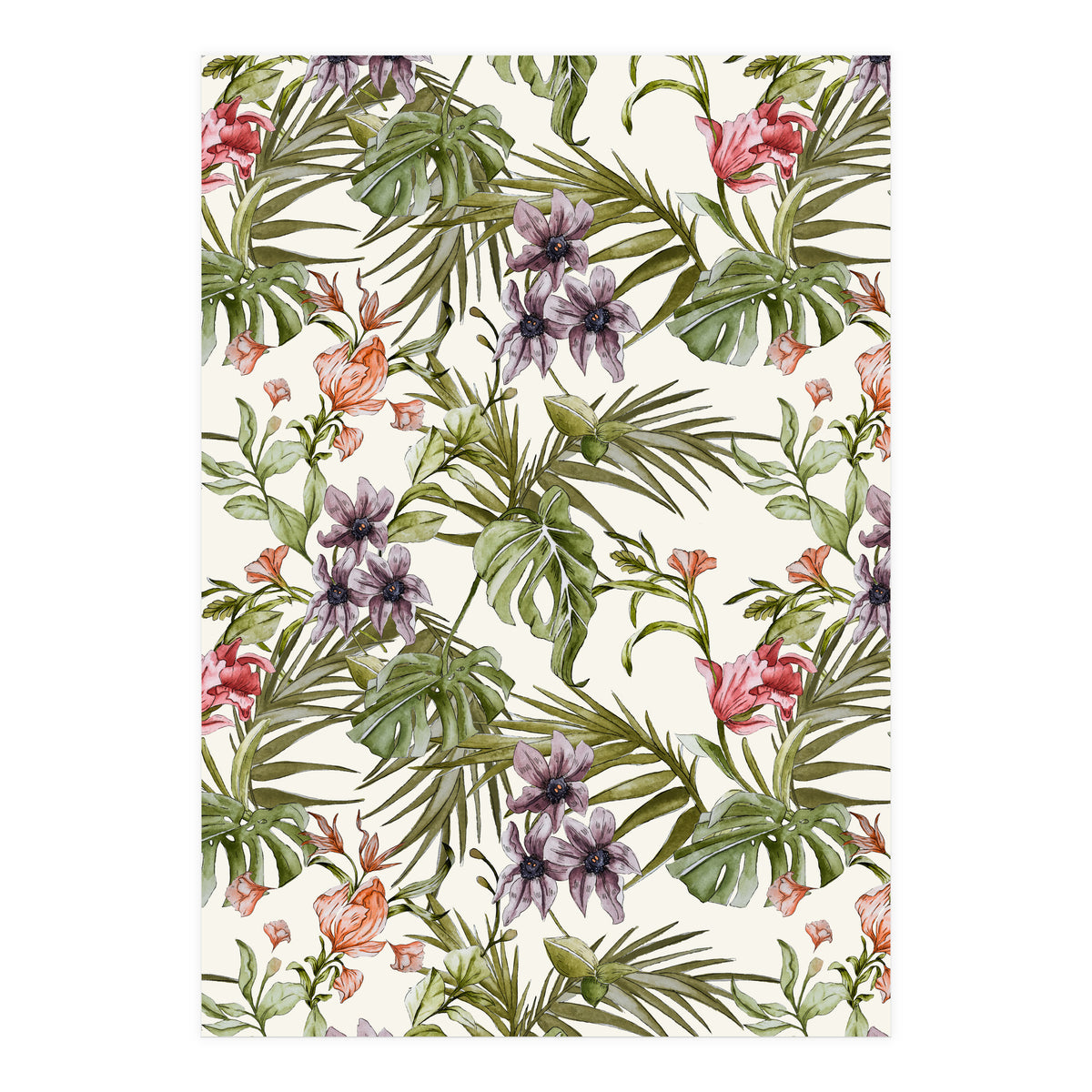Watercolor tropical foliage (Print Only)
