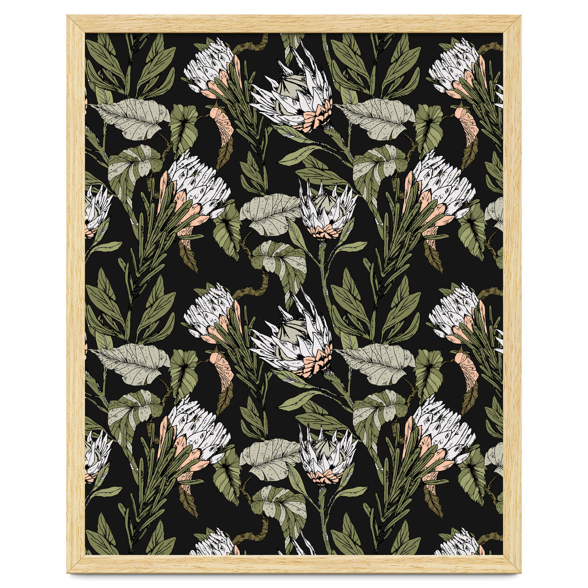 Dark pattern botanical boho