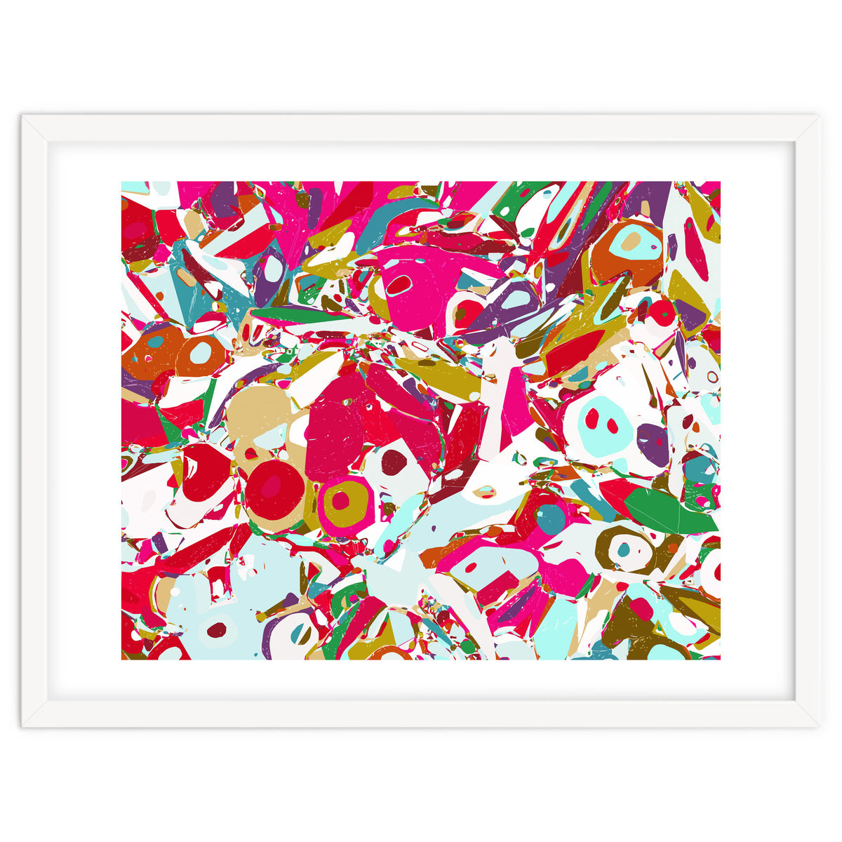Abstract Emotion, Modern Contemporary Shapes, digital Painting, Eclectic Pop of Color Bohemian Illustration