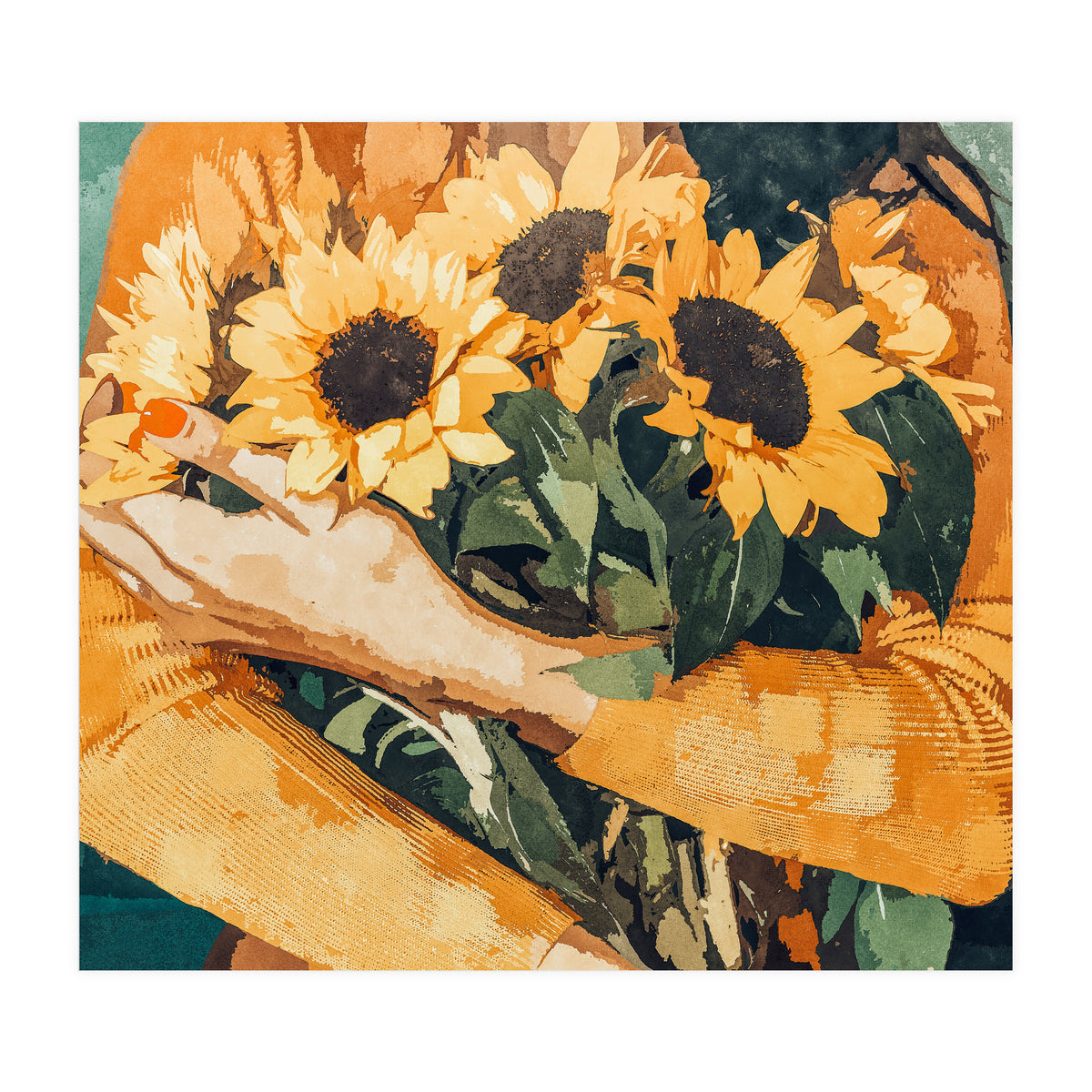 Holding Sunflowers (Print Only)