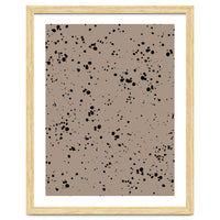 Black Paint Splatter on Dark Beige Background