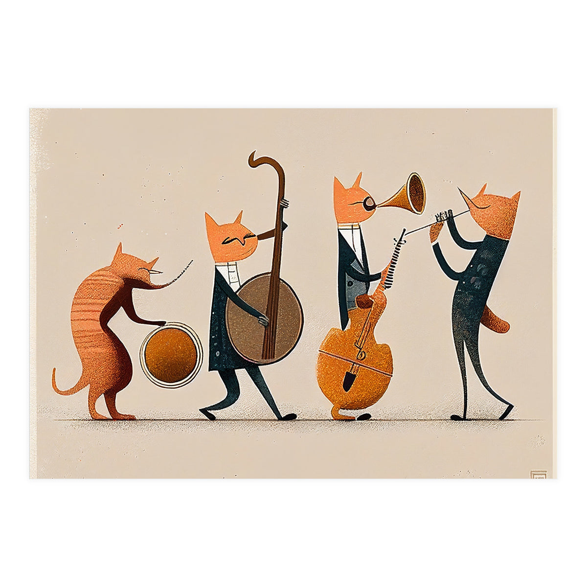 Cats Playing Jazz (Print Only)