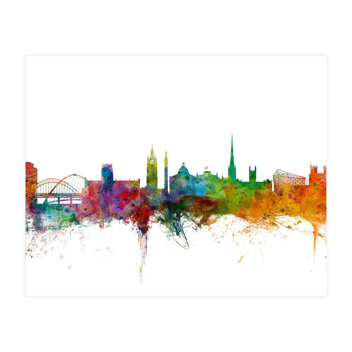 Newcastle England Skyline (Print Only)