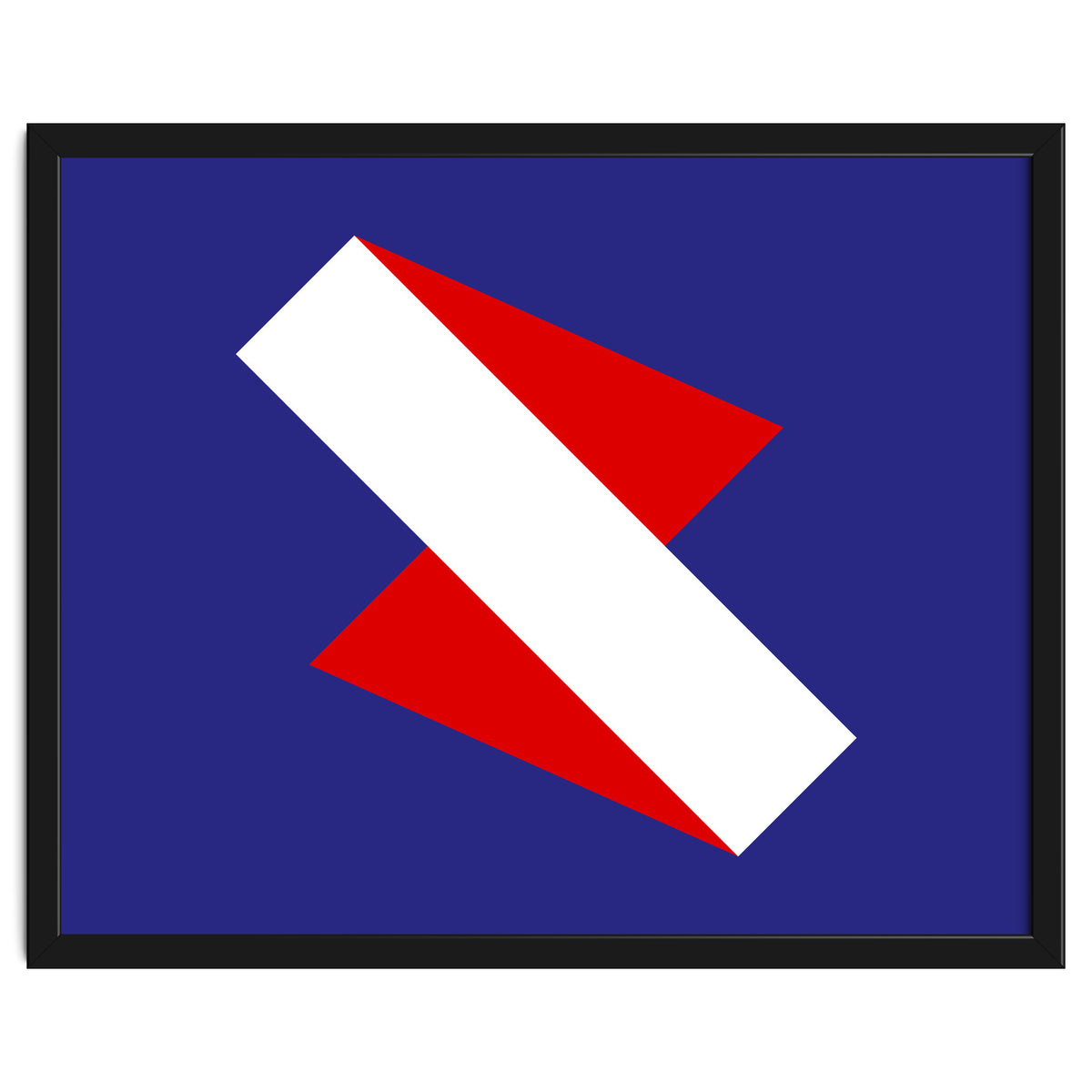 Geometric Shapes No. 68 - red & royal blue