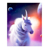 Space Unicorn, Fantasy Surrealism Sci-fi, Animals Horse Planets Digital, Moon Stars (Print Only) thumbnail
