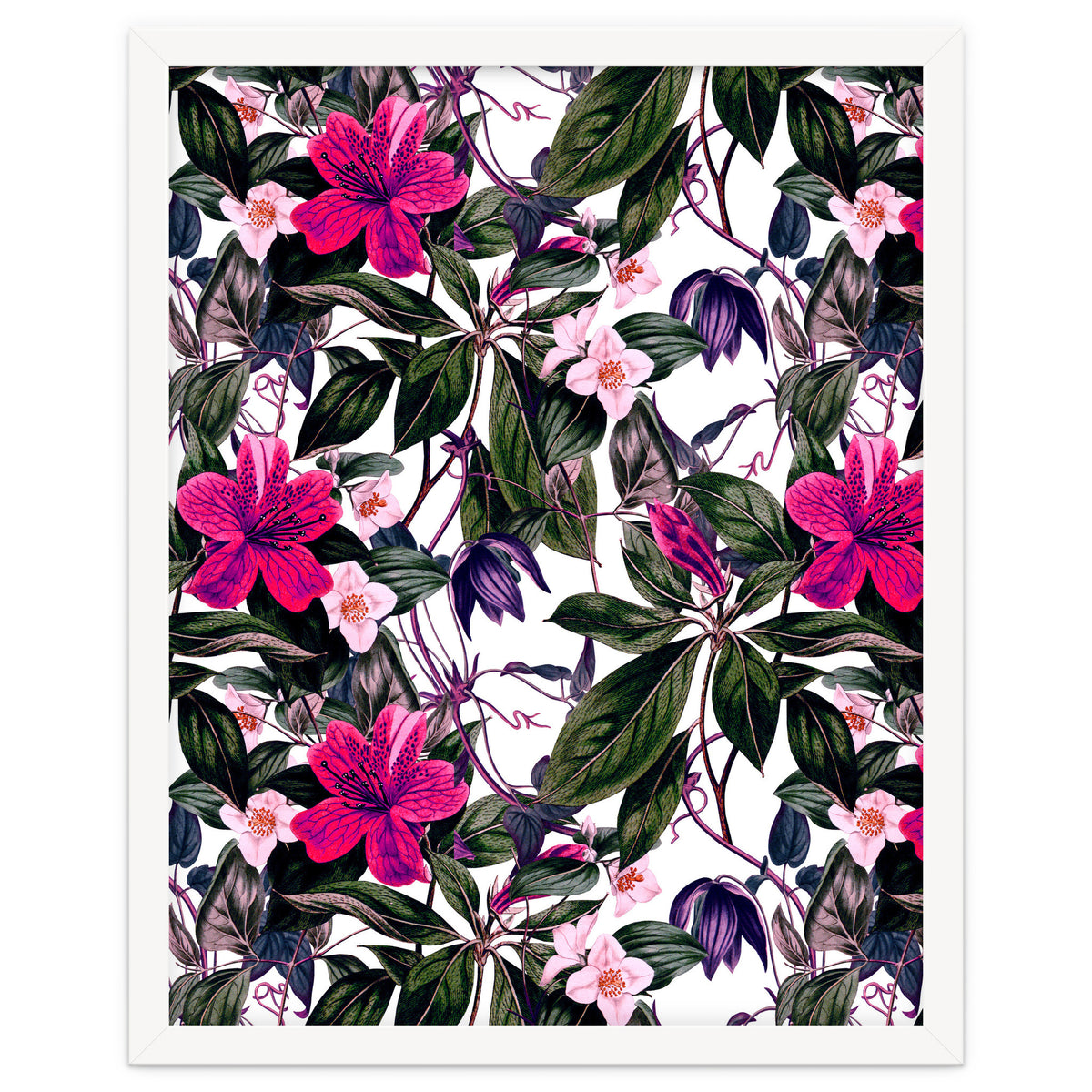 Pattern antique botanical flowers
