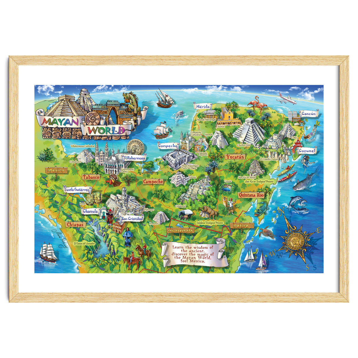 Yucatan Map Illustration