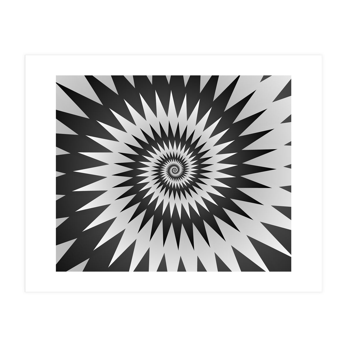 Black & White Abstract Spiral  (Print Only)