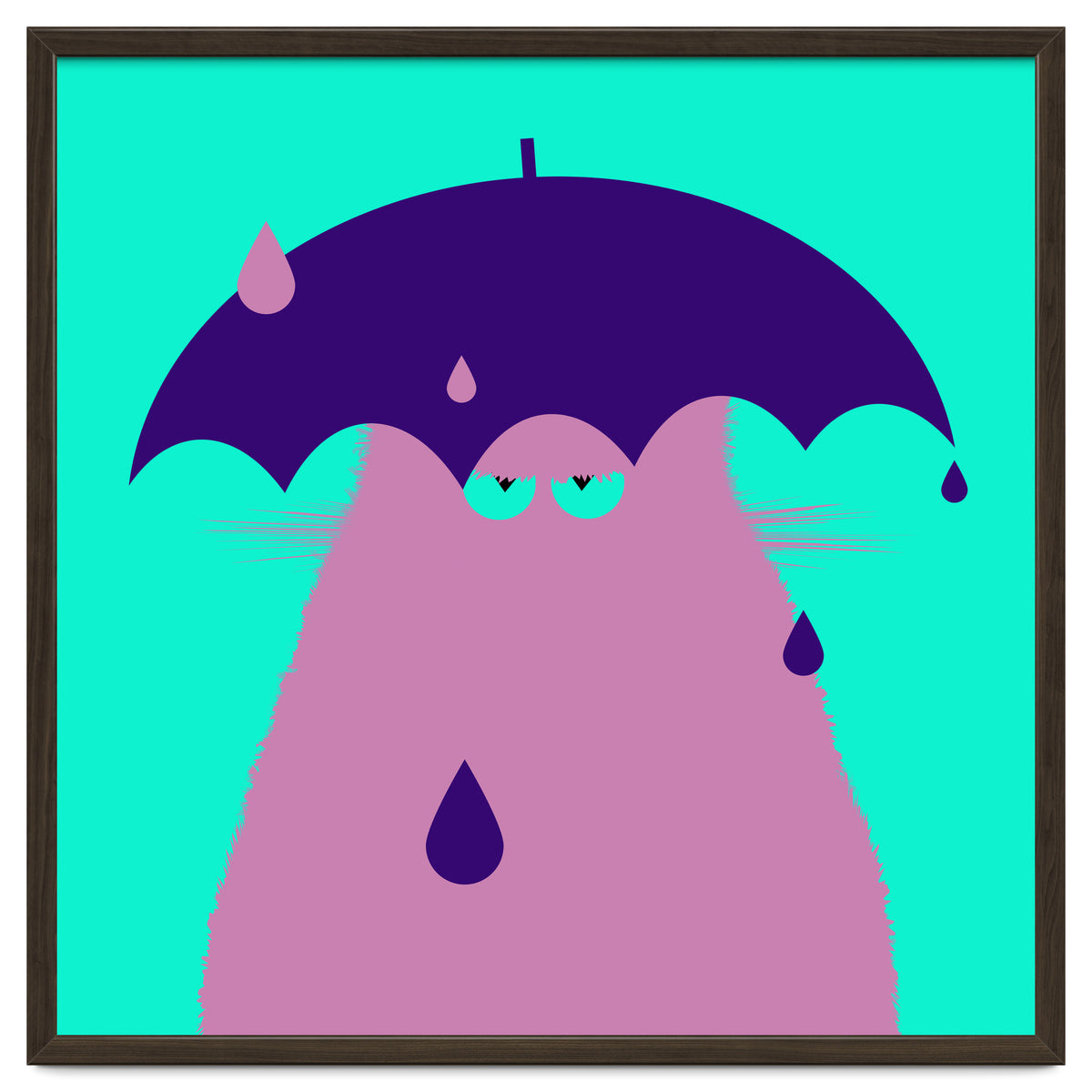 Lilac Cat With Umbrella