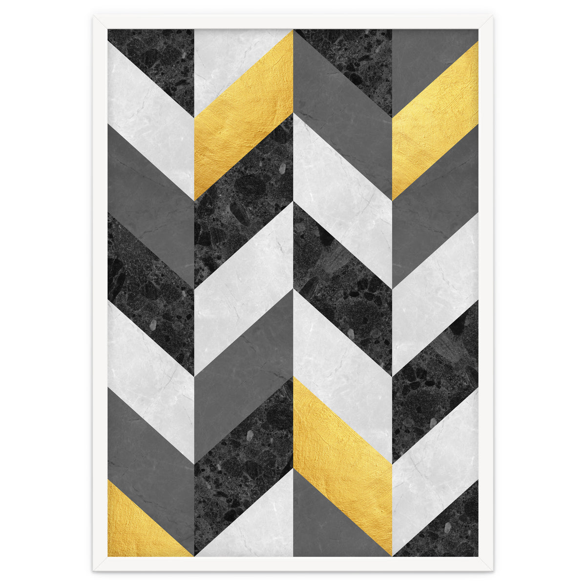 Chevron gold and marble
